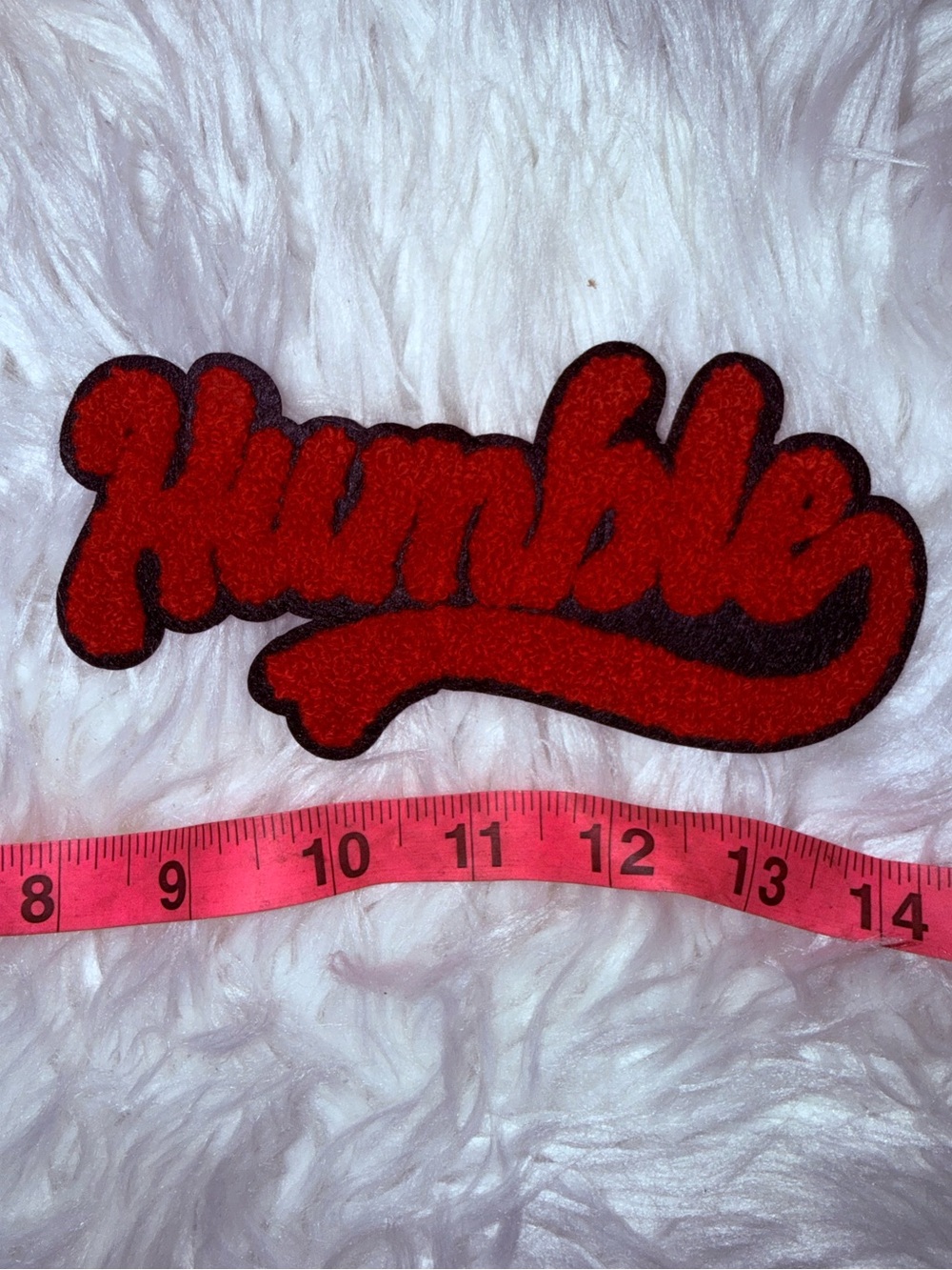 Red "Humble" Embroidered Iron On Patch